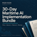 30-Day Maritime AI Implementation Bundle digital resource cover from Meriden Compliance.