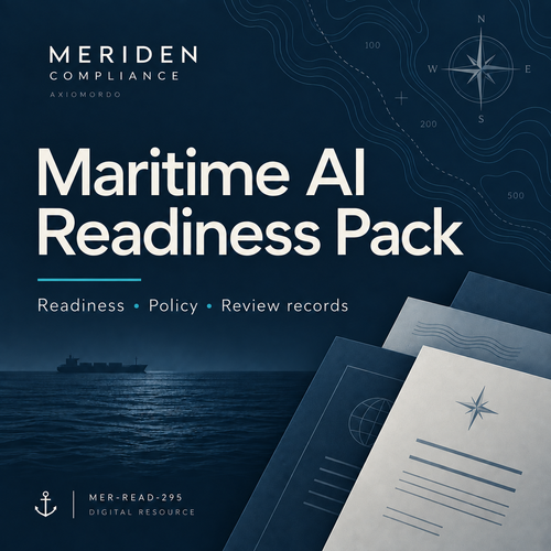 Maritime AI Readiness Pack digital resource cover from Meriden Compliance.
